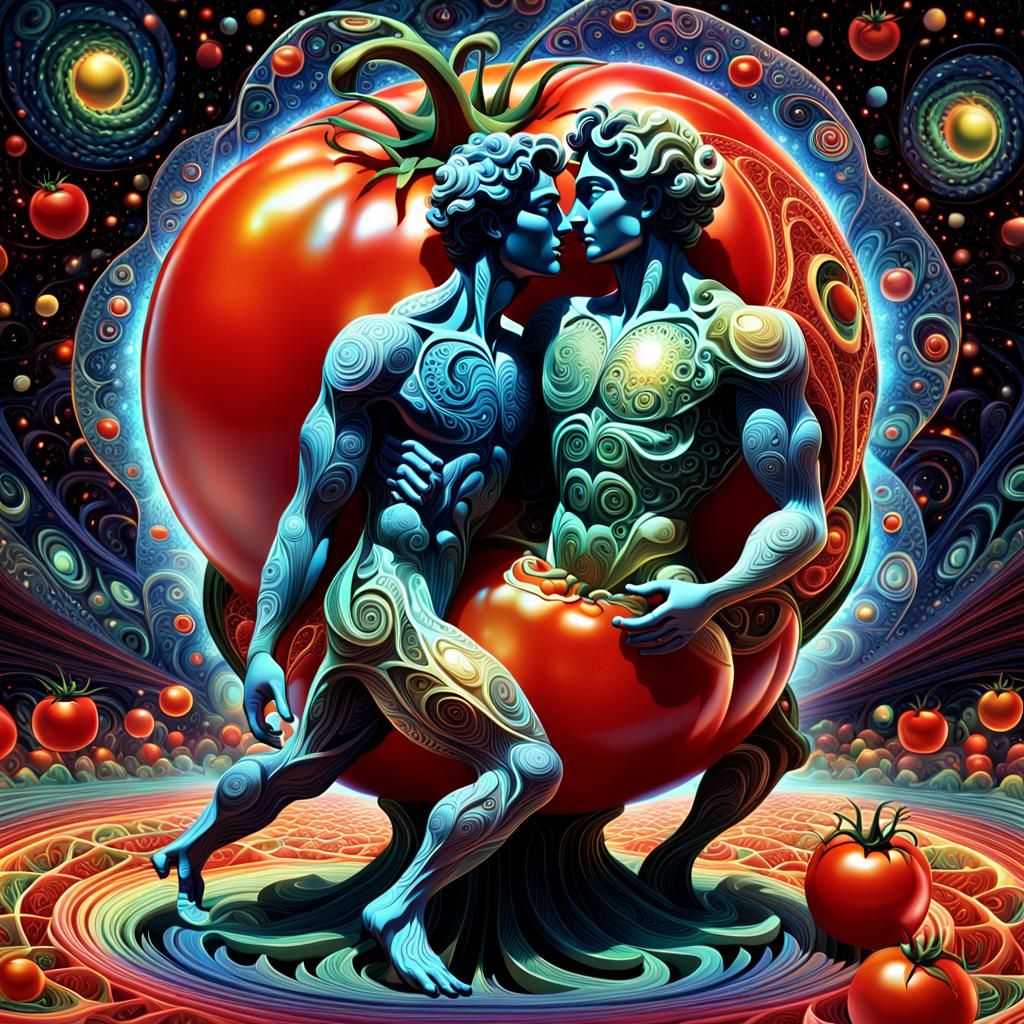 Tomato Sculpture in Dreamlike Fractal Space