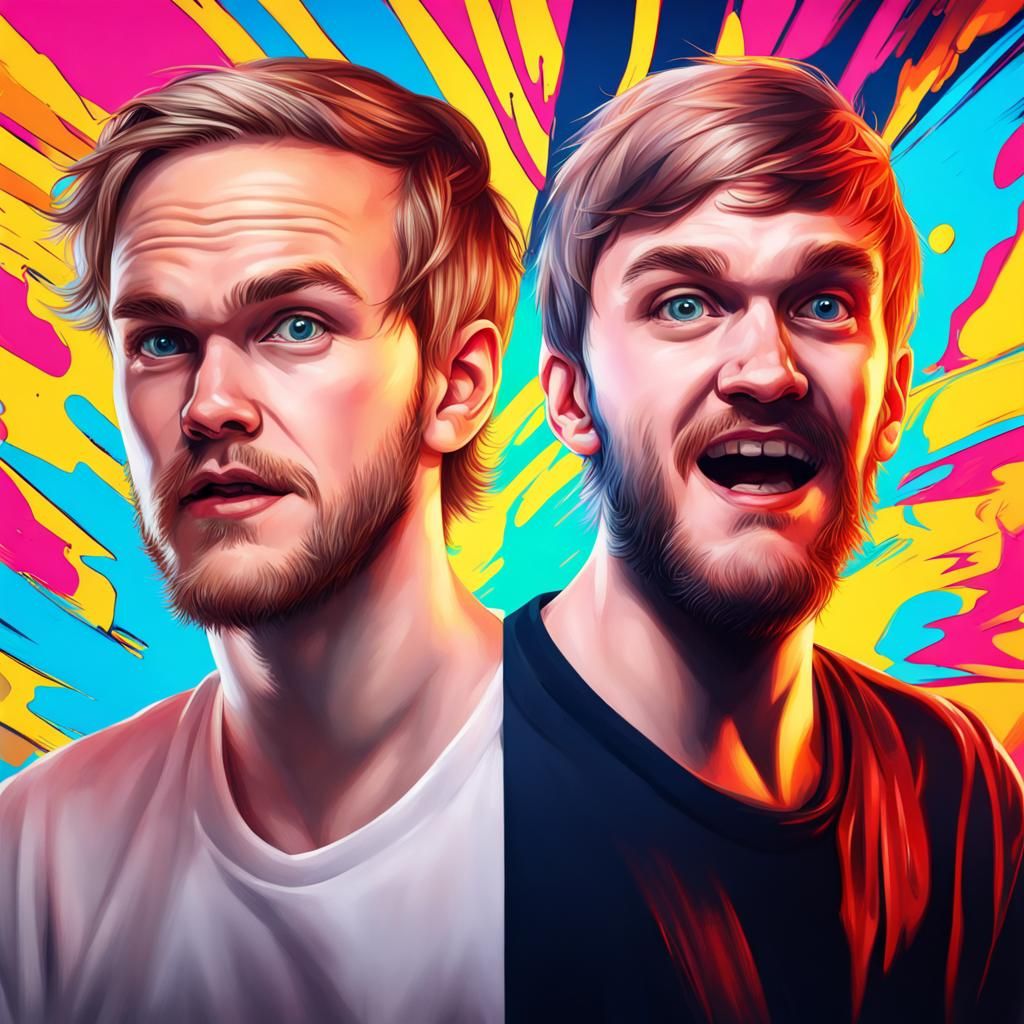 PewDiePie vs Mr Beast: Hyperrealistic Concept Art