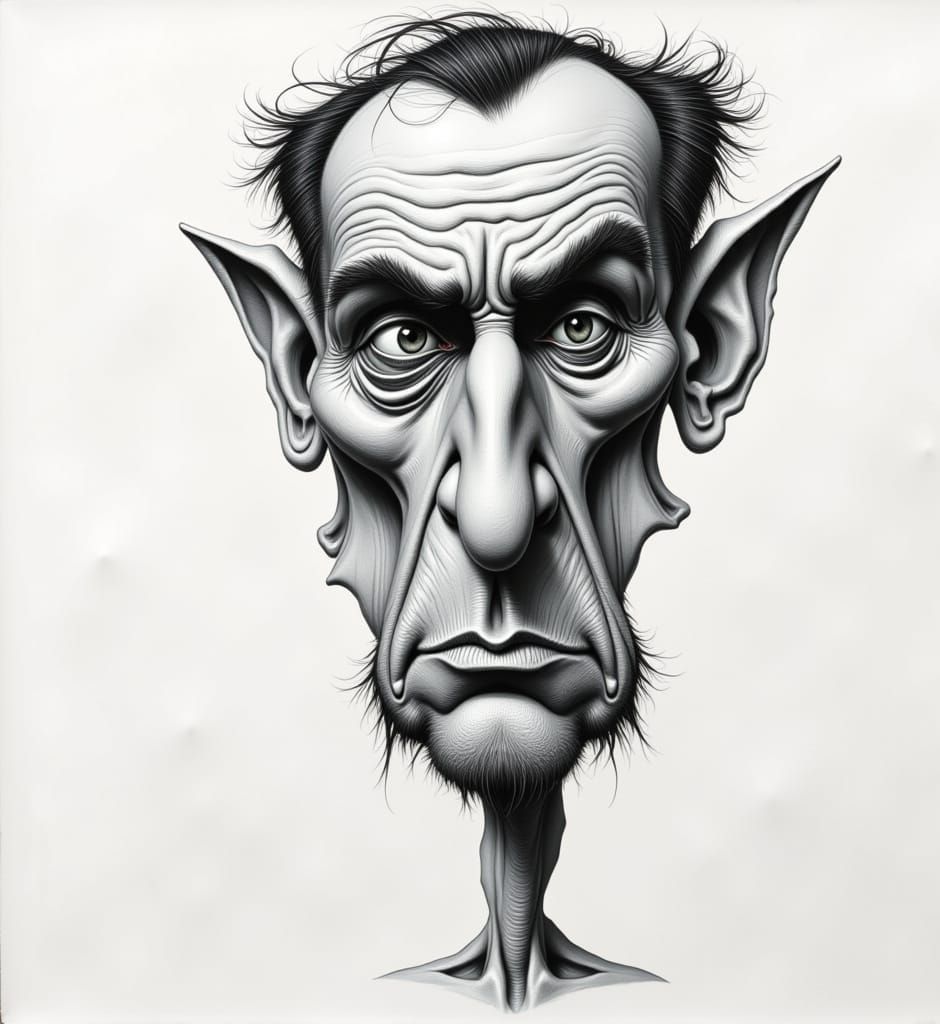 Stylized Graphite Caricature Portrait