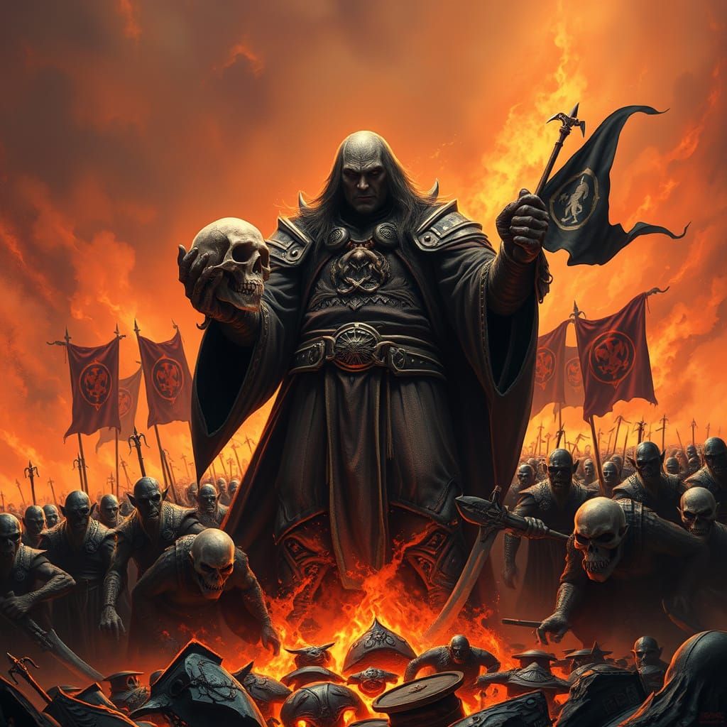 Dark Lord Sauron Dominates Infernal Landscape with Orcish Ho...