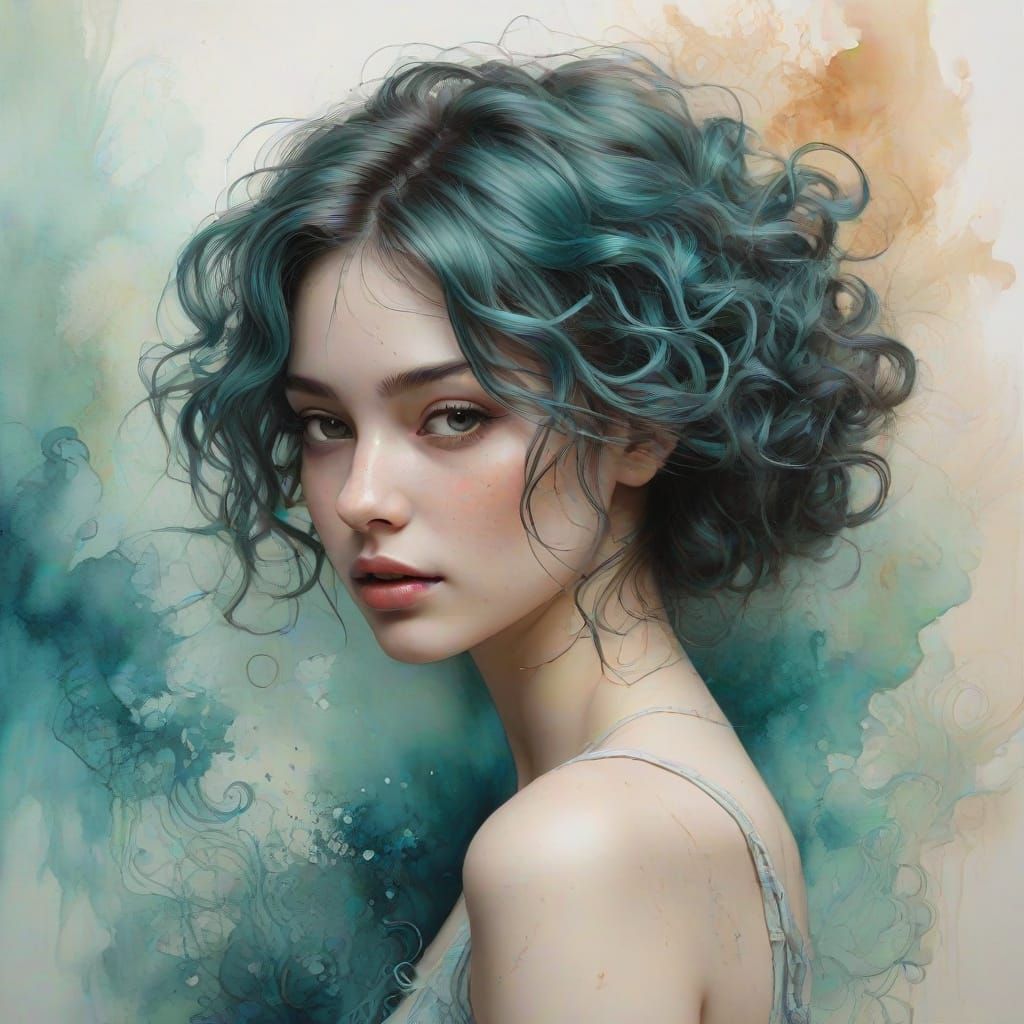 Nostalgic Scene in Watercolor Art Style