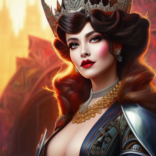 Evil Queen Portrait in Art Nouveau Style