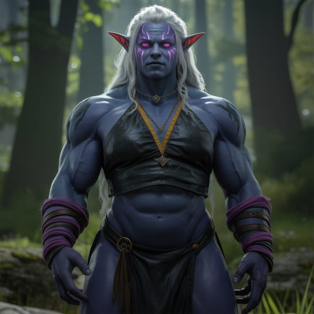 Dark Fantasy Drow Warrior Art with Dynamic Lighting