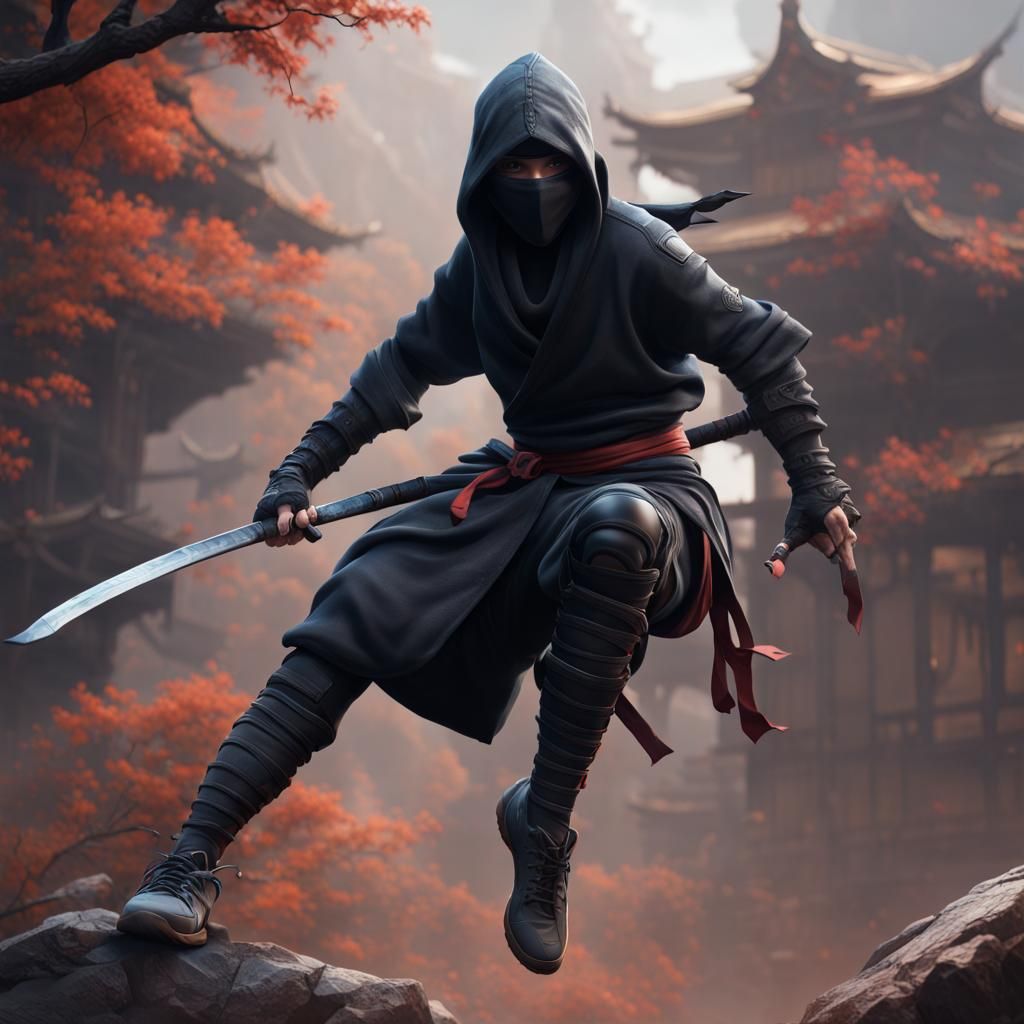 Ninja in Nike Gear: Detailed Matte Painting
