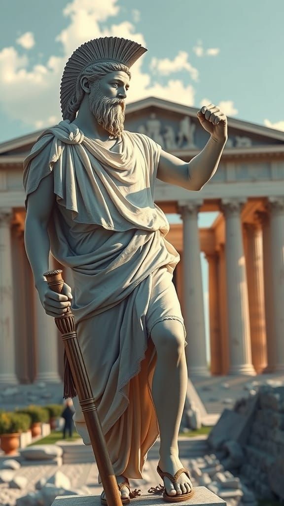 Epic Greek Roman Statue in Marmol Marble