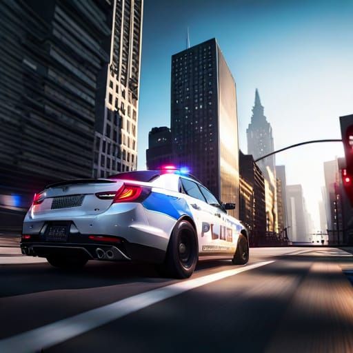 Police Cruiser Responding in Cinematic 3D Style
