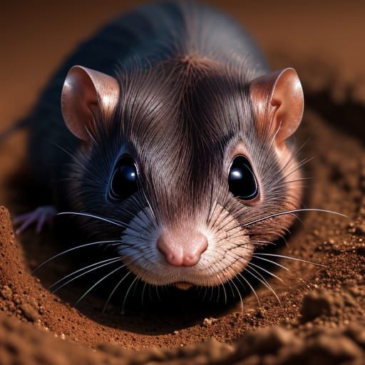 Vibrant Close-Up of a Hairless Mole Rat