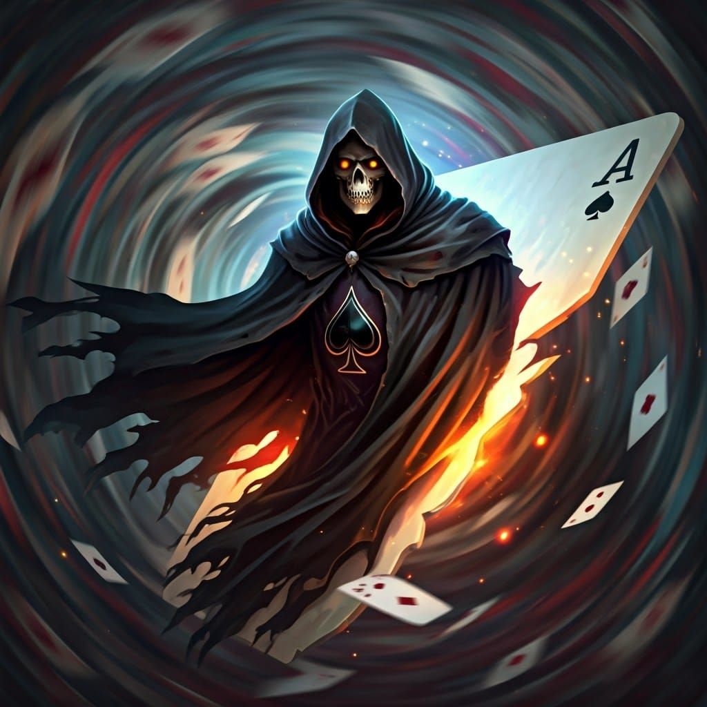 Grim Reaper Ascends from Ace of Spades