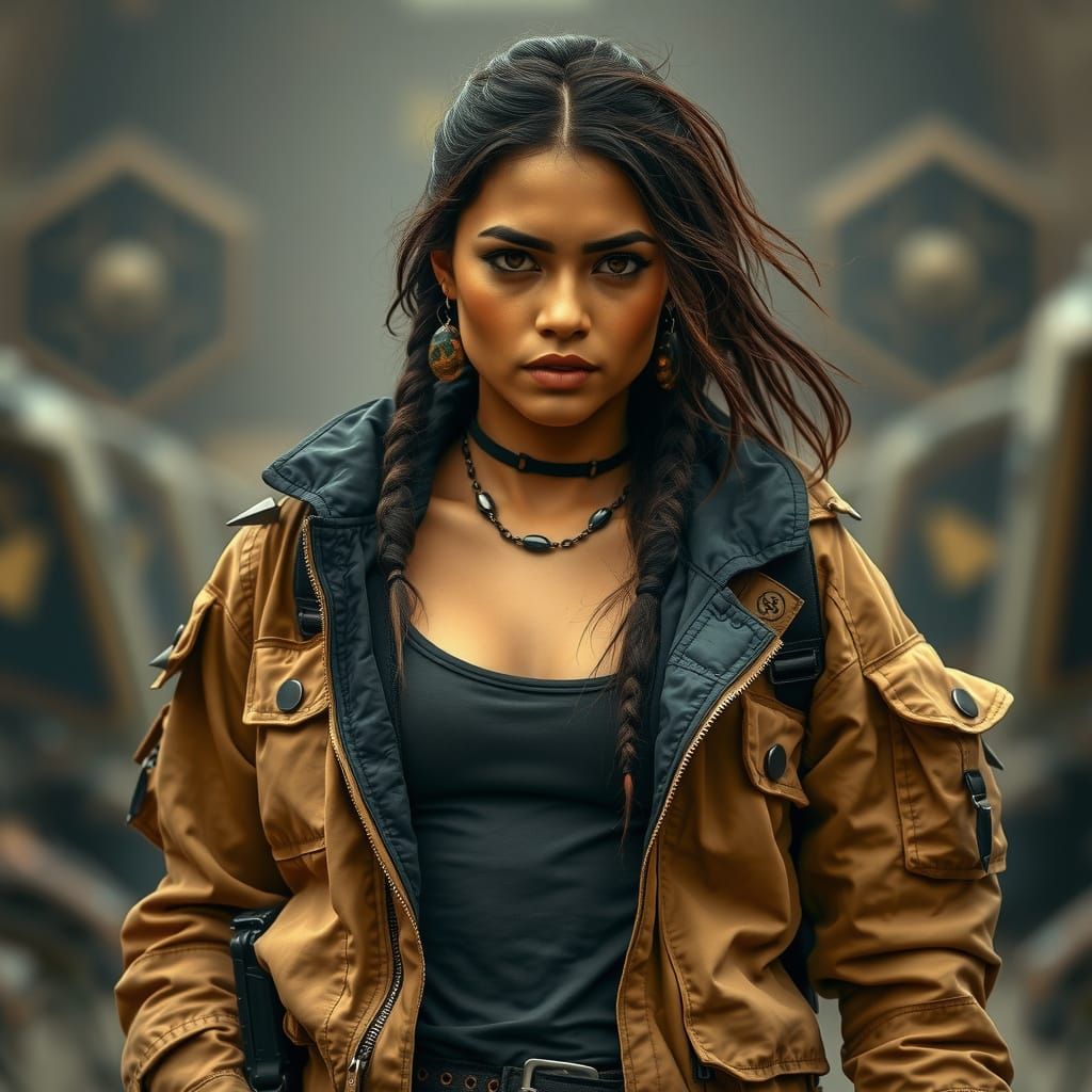 Native American Woman in Post-Apocalyptic World