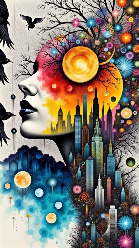 Spectral Woman in Underwater Scene: Dadaist Photomontage