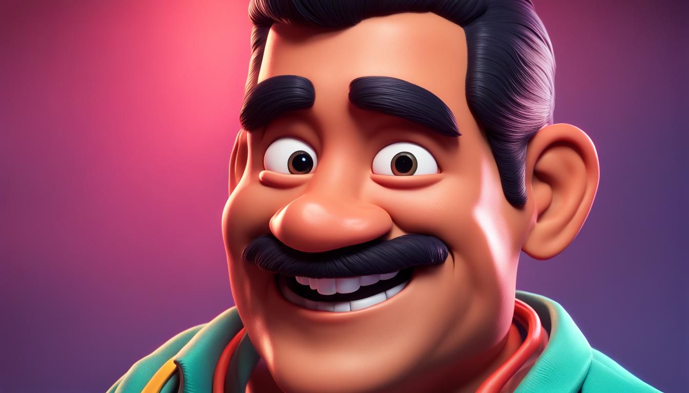 Smiling Man in Pixar Style 3D Digital Art