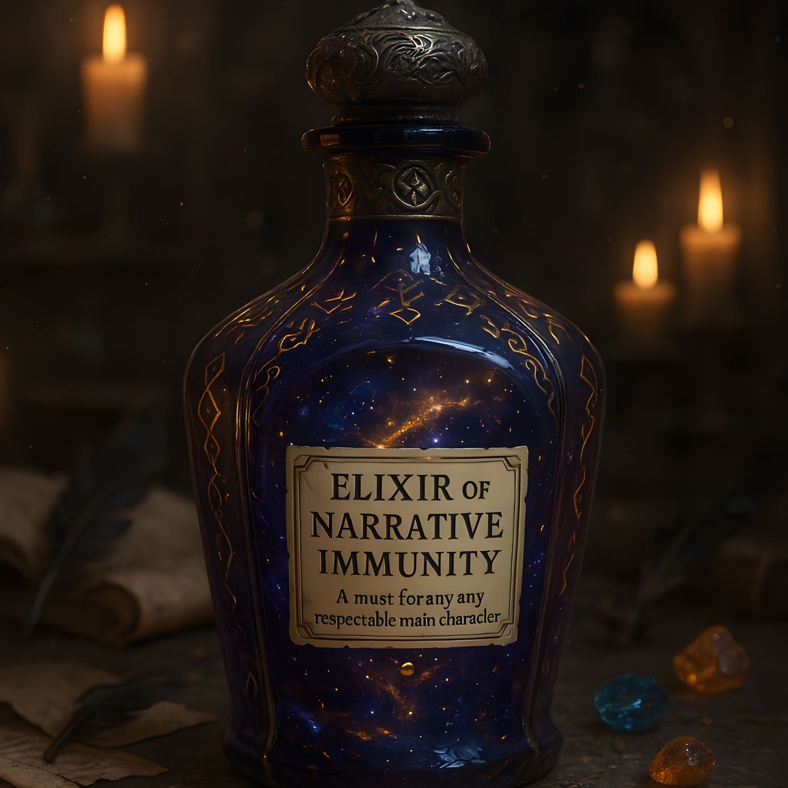 Ancient Potion Bottle in Mystic Alchemist's Lab