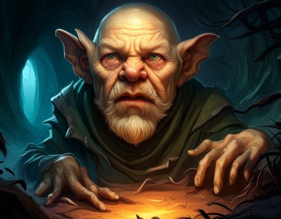 Albino Cave Goblin Digital Illustration
