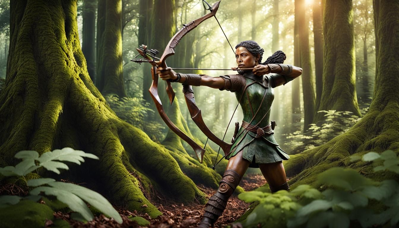 Archer Sculpture in Woodland Basket Weaving