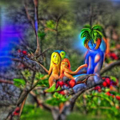 Minimalist Adam and Eve Illustration