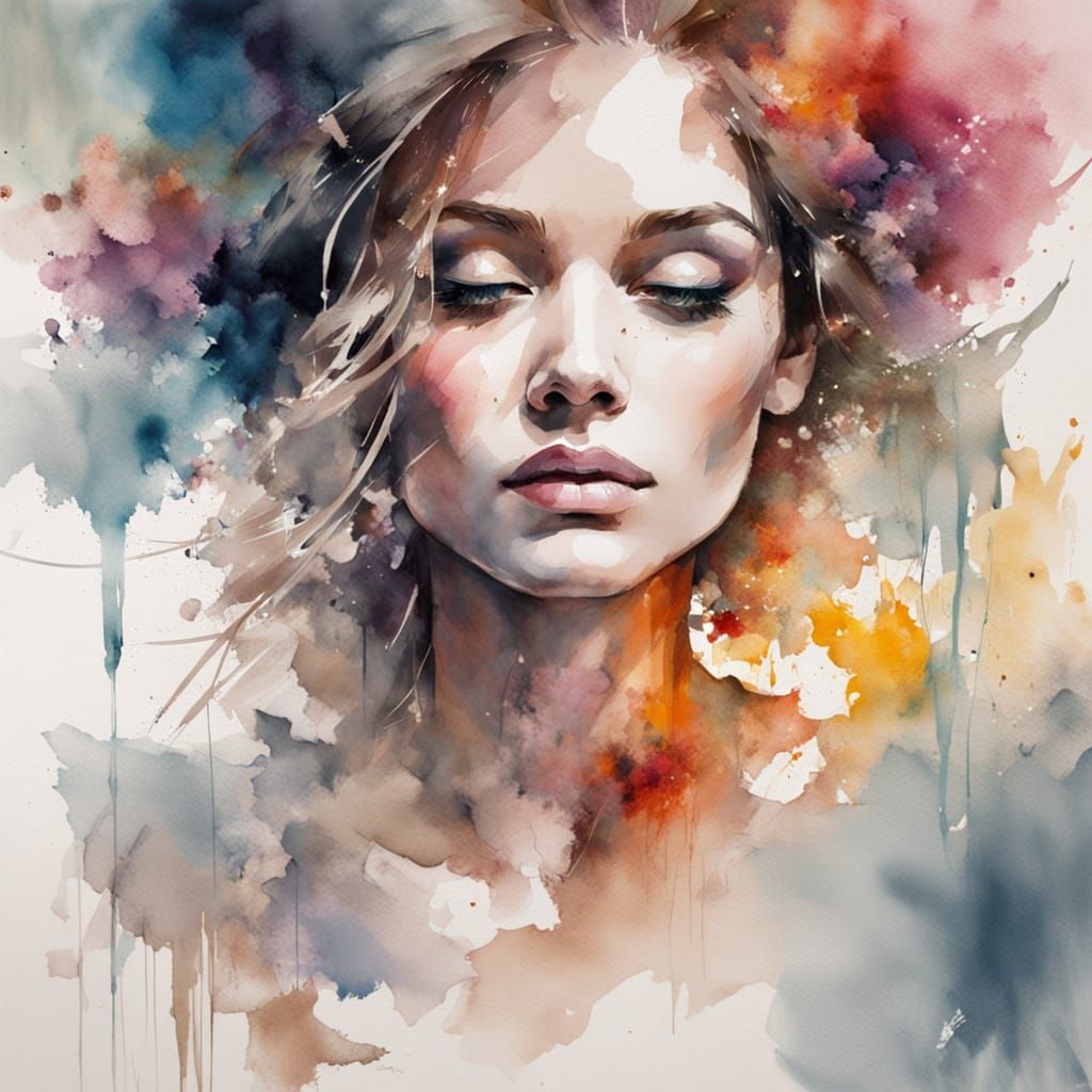 Rose Portrait in Expressive Watercolour Style