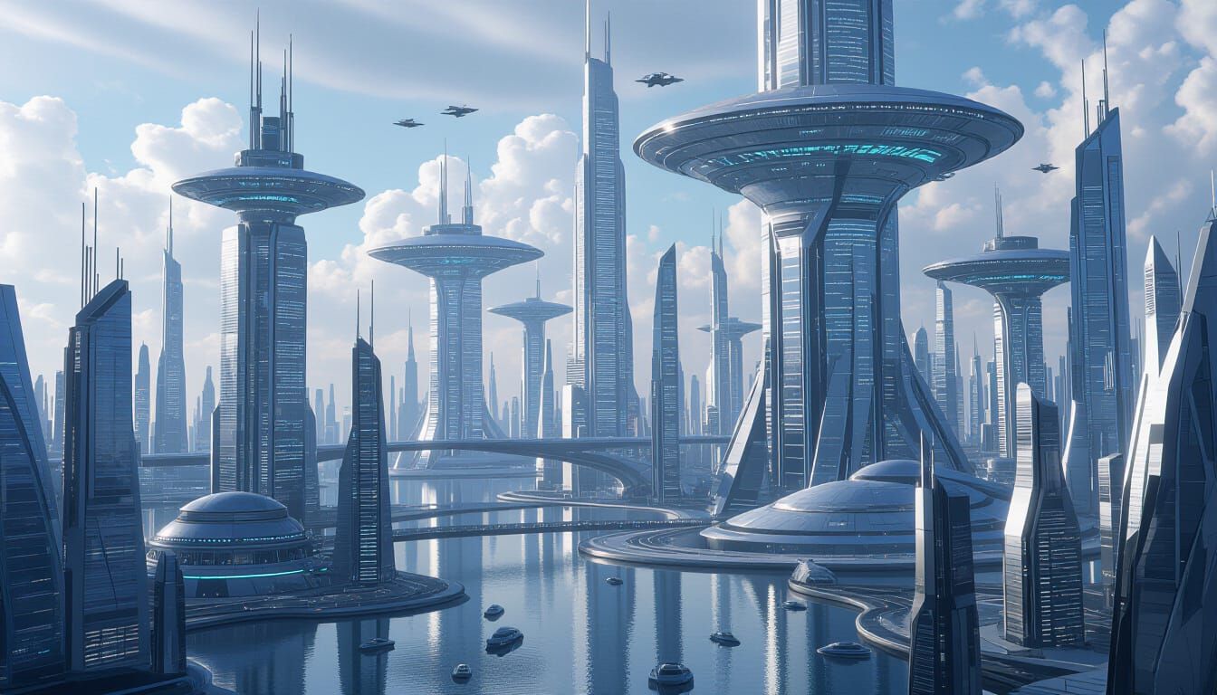 Hyperfuturistic Cyberpunk City of Love and Technology