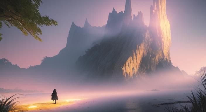 Midnight Garden Concept Art with Ethereal Moonlight