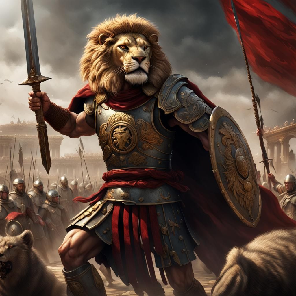 Furious Roman Soldier Concept Art in Dark Fantasy Style