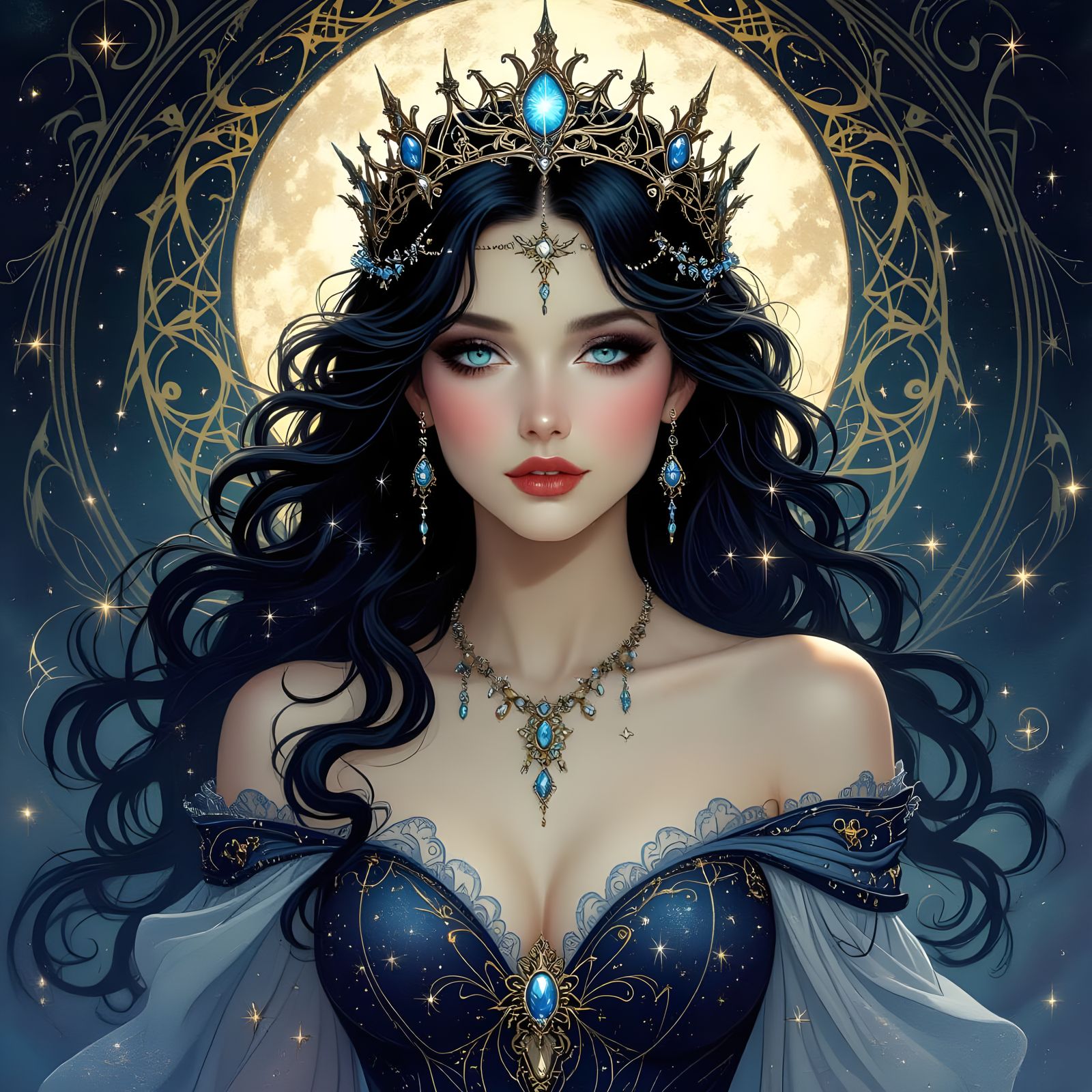 Celestial Muse in Gothic Art Style