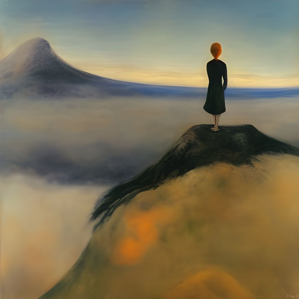 Contemplative Wanderer in Romantic Landscape Art