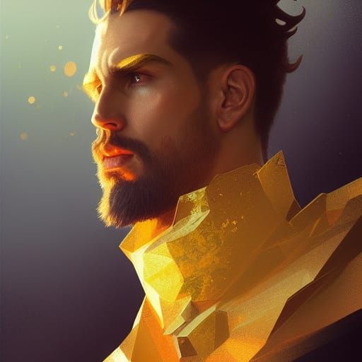 Volcanic God Portrait in Hyperdetailed Style