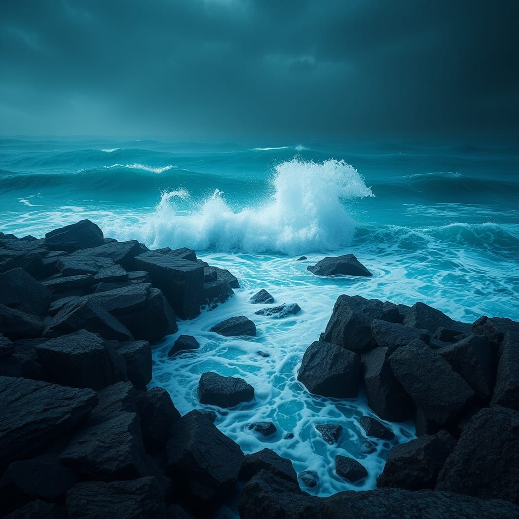 Epic Stormy Ocean Landscape in AAA Game Style