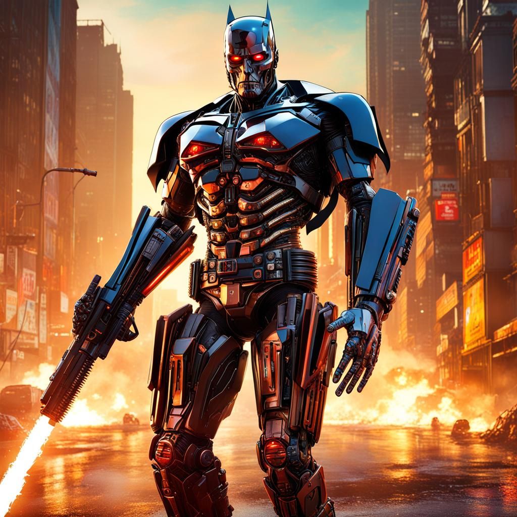 T-800 Terminator Batman Concept Art in 4K