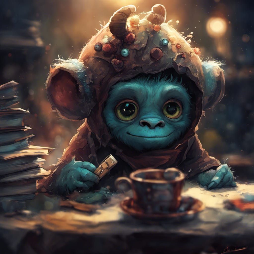 Cute Adorable Monster in Animated Style, 4K