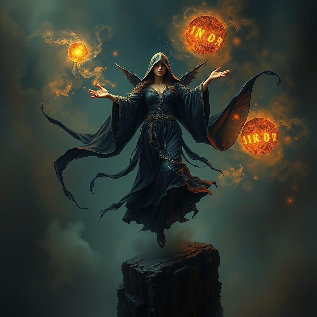 Mystical Sorceress Defies Gravity and Mortality in Dark, Sym...