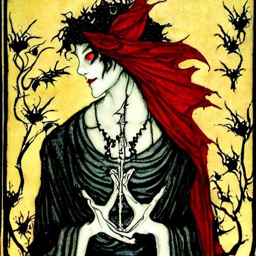Dark Prince with Blood, Fairytale Illustration