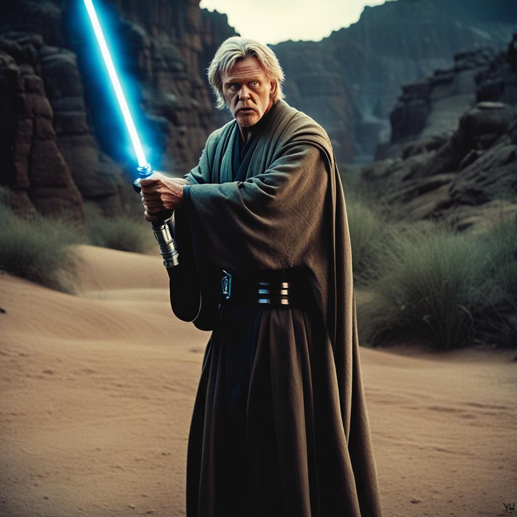 Jedi Gary Busey Mishandles a Lightsaber