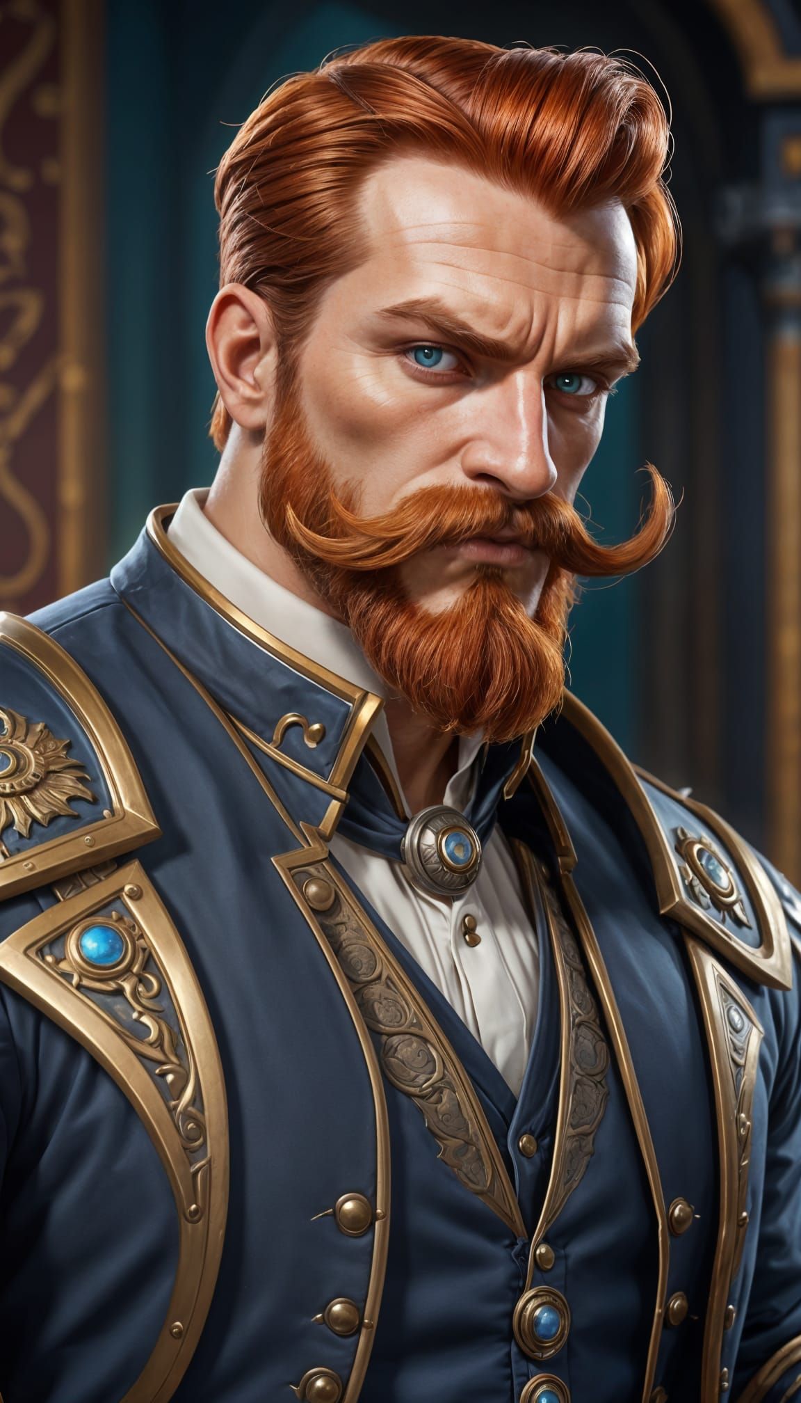 Hyperrealistic Governor Portrait in Warcraft Style