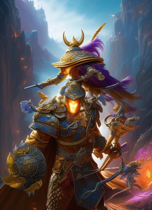 Detailed Potato Knight in Amber and Ivory