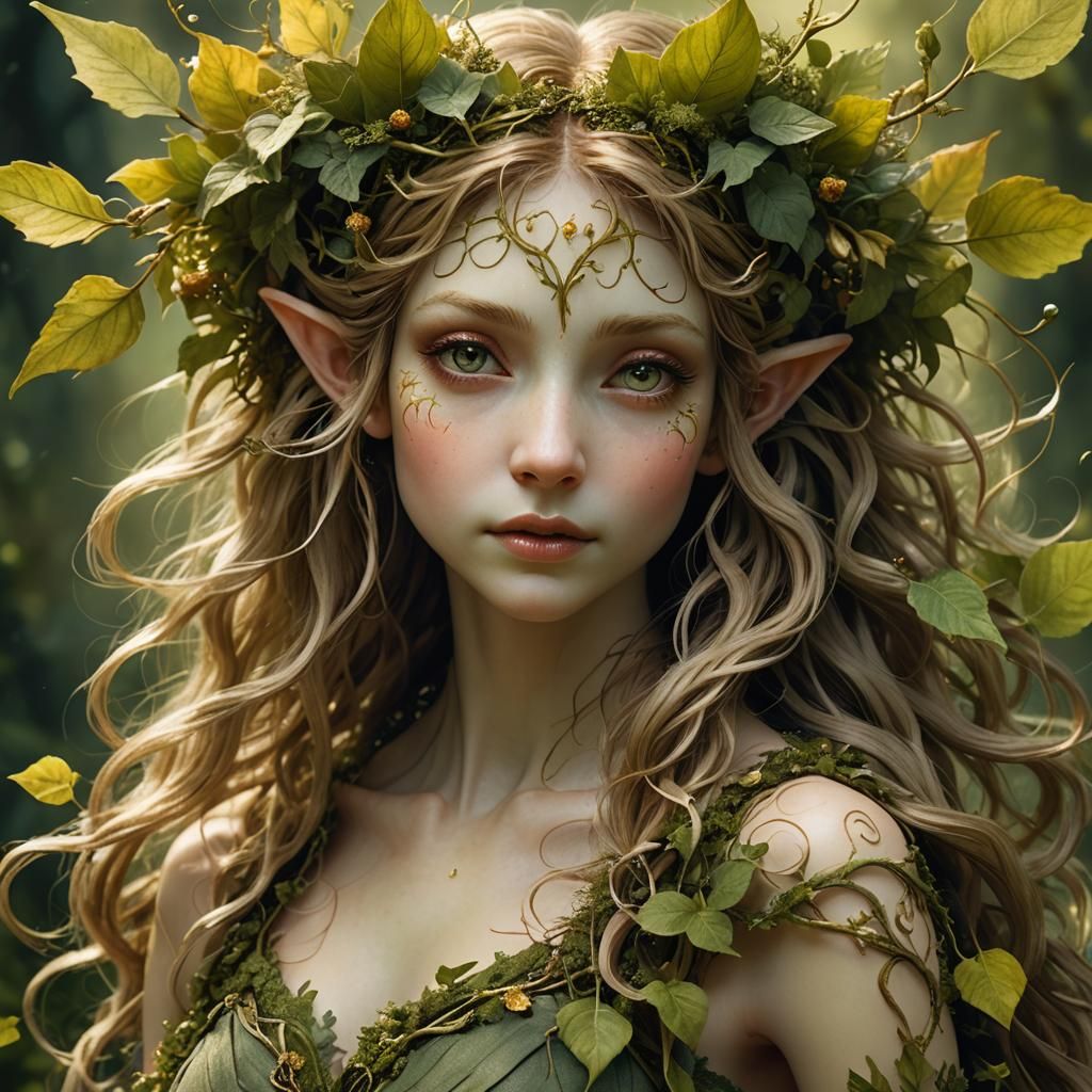 Serene Fae Portrait in Hyper-Realistic Digital Art
