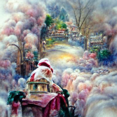 Detailed Watercolor Painting of Santa Claus