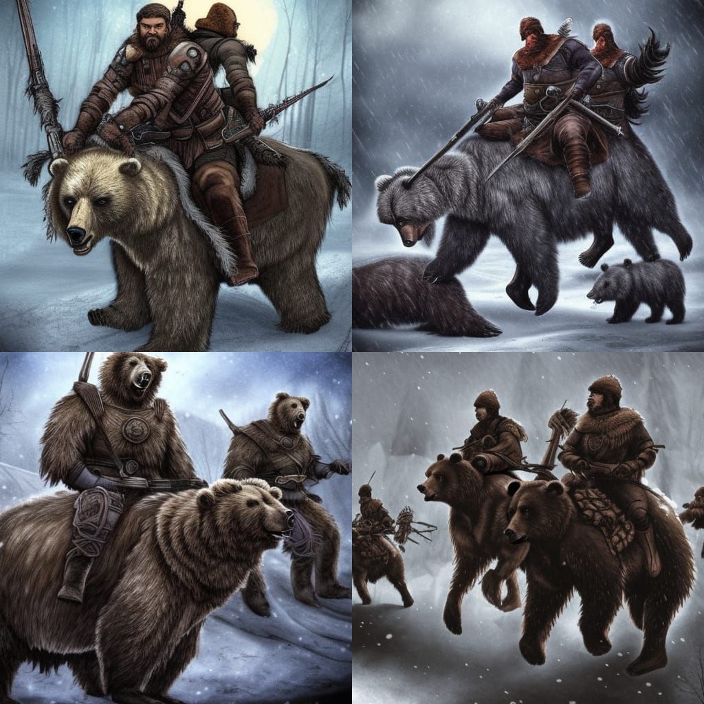 Demonic Bears Carry Warriors into Battle