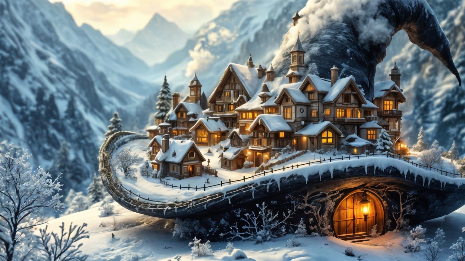 Glittering Snowflakes Shimmer in the Sky