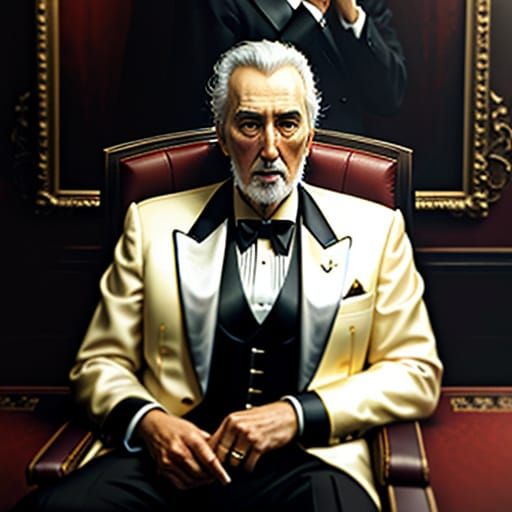 Christopher Lee at Casino: Impressionistic Oil Painting