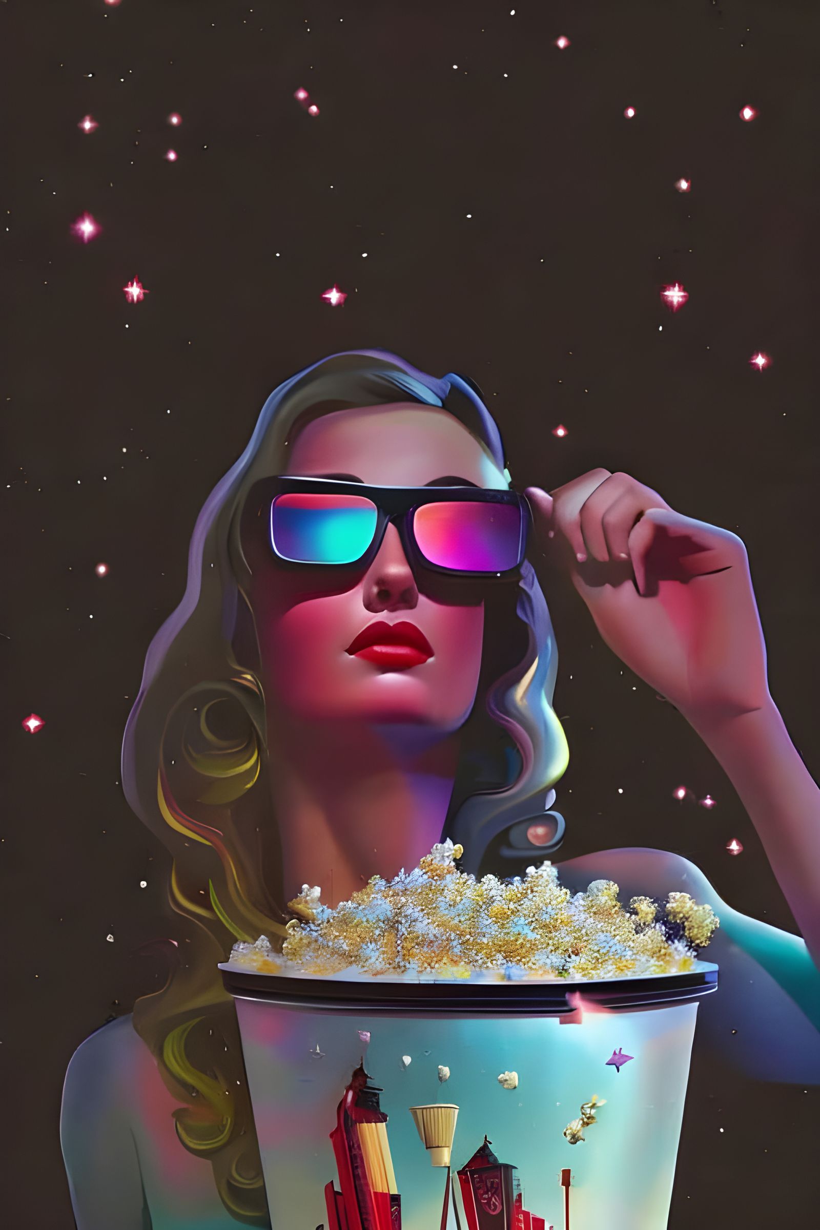 1950s Moviegoer with Popcorn, Anna Dittmann Style