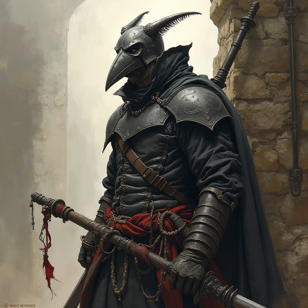 Dark Fantasy Scene in Oil Painting Style