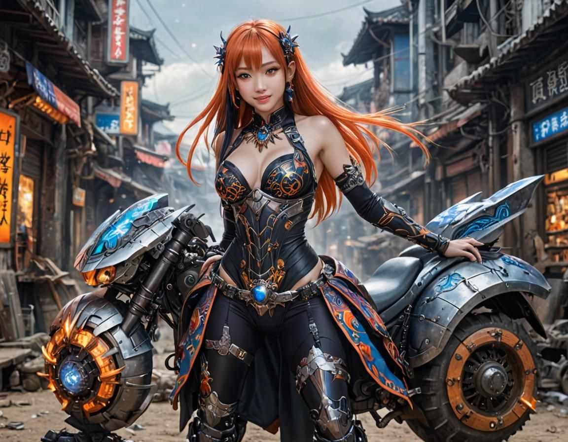 Gothic Anime Girl in Space Supernova