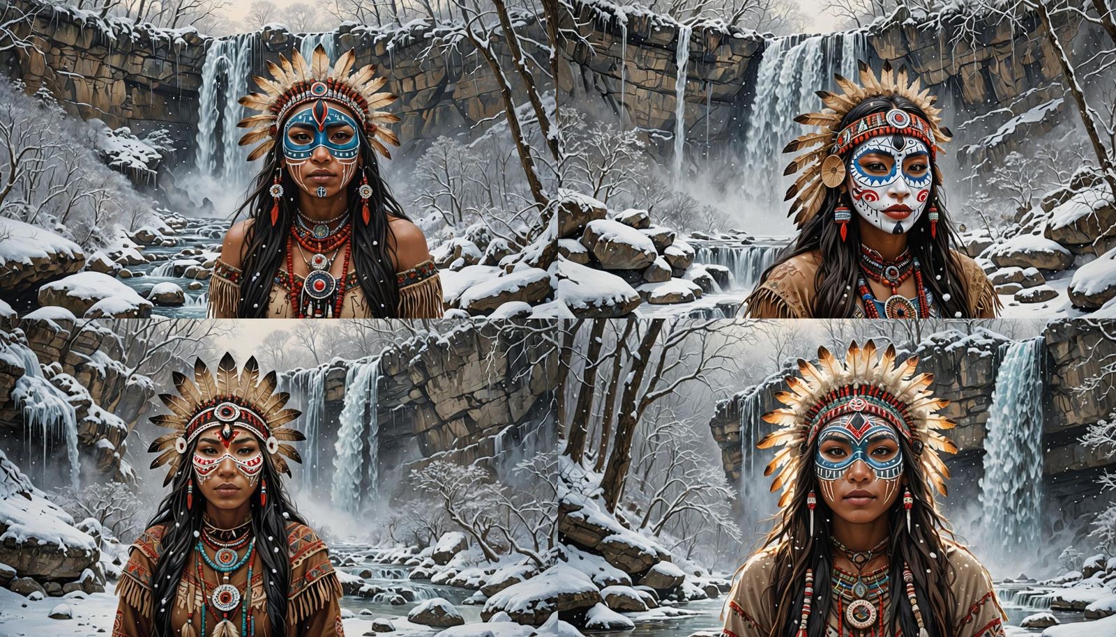 American Indian girl donning traditional voodoo garb
