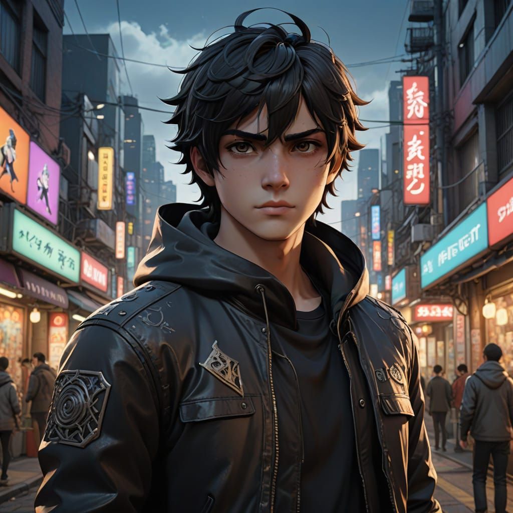 Ethereal Hero in Anime-Inspired Fantasy Art