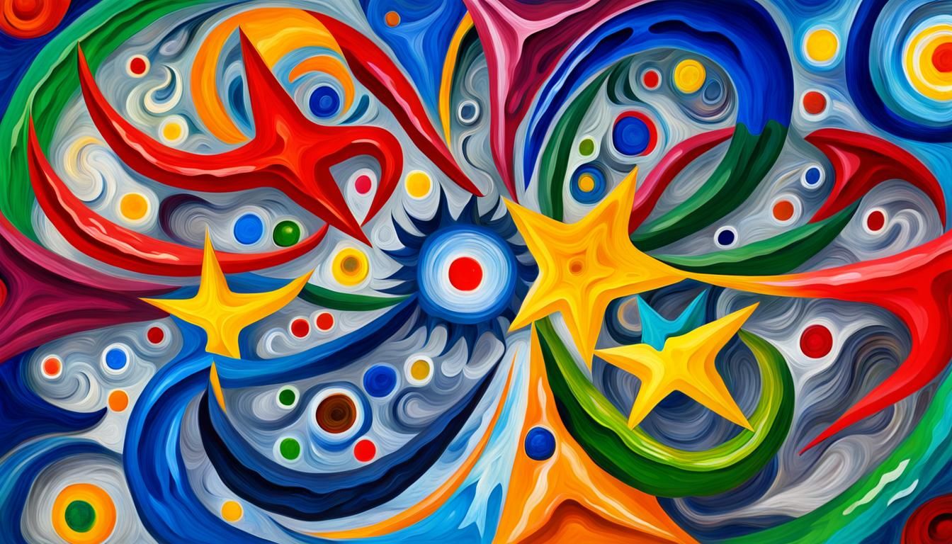 Celestial Stars in Impasto Style: A Vivid Painting