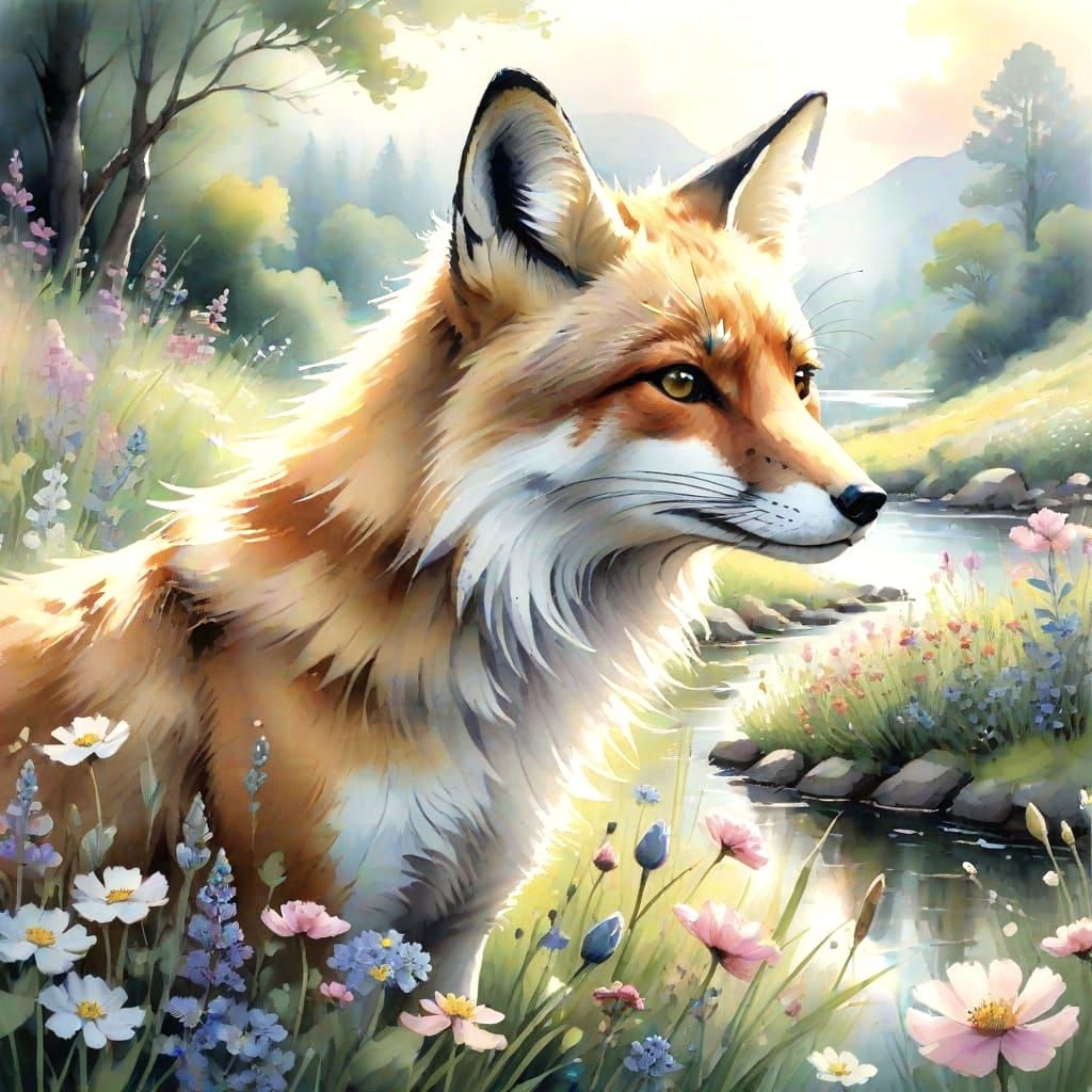 A Watercolour Masterpiece of a Gentle Geisha and a Reverent ...