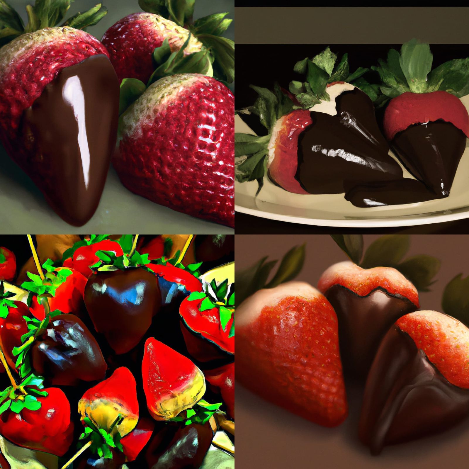 Chocolate Strawberries in Caravaggio Style