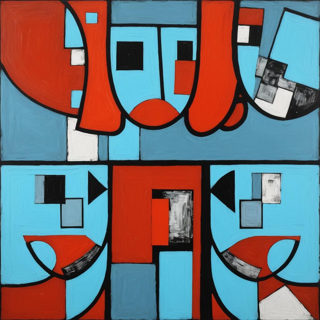 Modern Abstract Composition with Geometric Shapes
