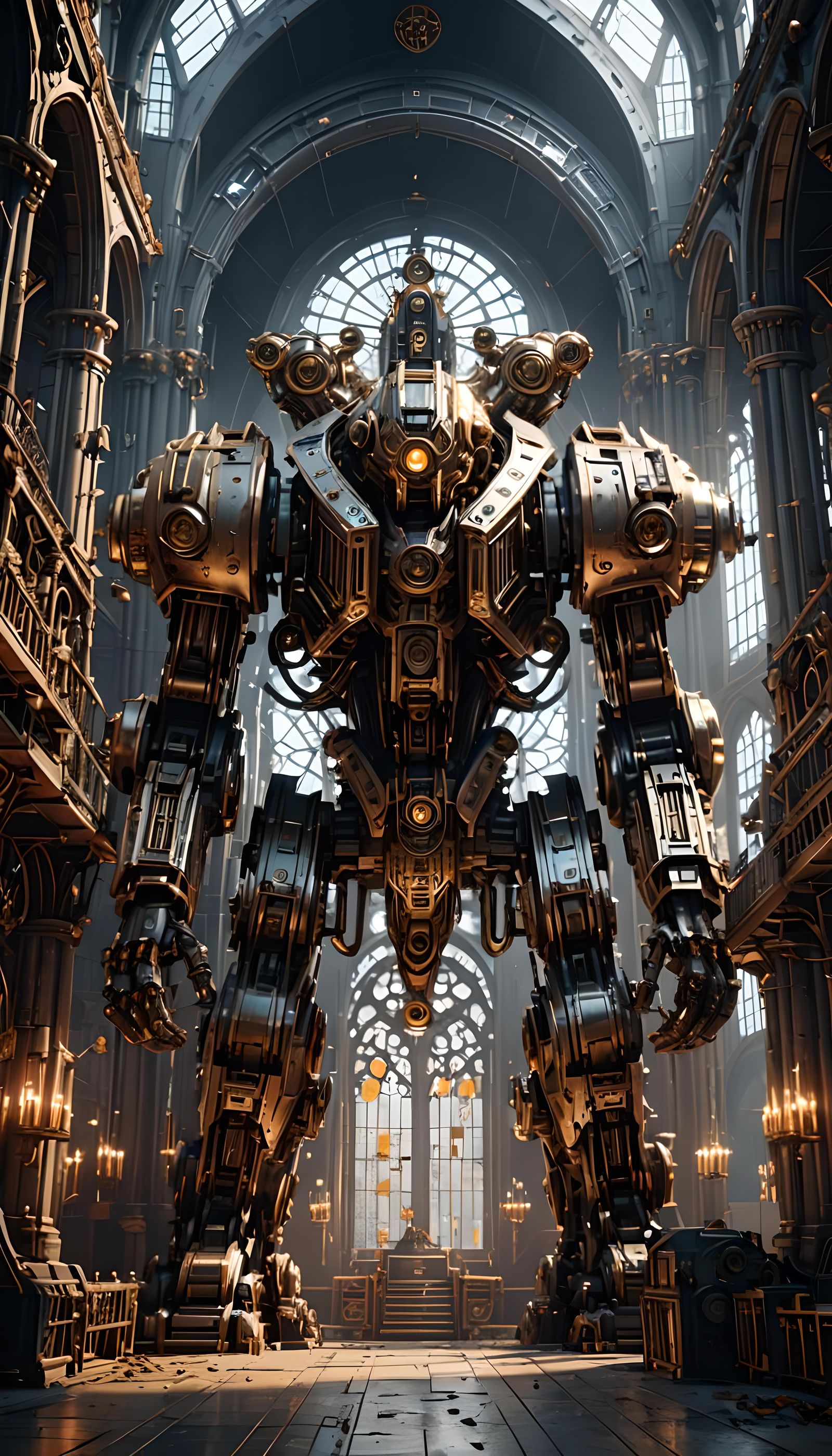 Futuristic Adeptus Mechanicus Cathedral in Sci-Fi Style