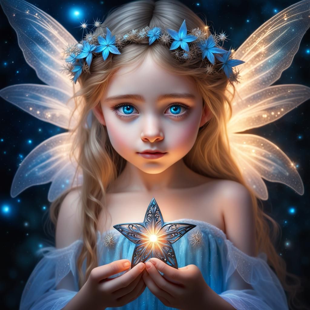 Astral Fairy Portrait with Glowing Star